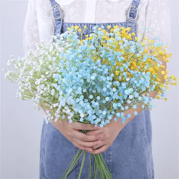 1-5vnt Gypsophila Dirbtinių Gėlių Balta Rausva, Mėlyna Kūdikių Kvėpavimas Plastiko Puokštė Už Namų dekoro 