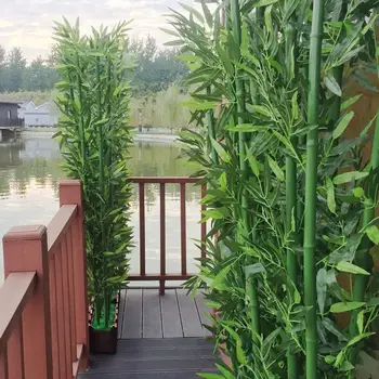 10vnt Dirbtinis Žalia Bambuko Lapų Netikrą žalių Augalų Modeliavimo Žalieji Augalai Meno Home Hotel Biuro Apdailos Reikmenys