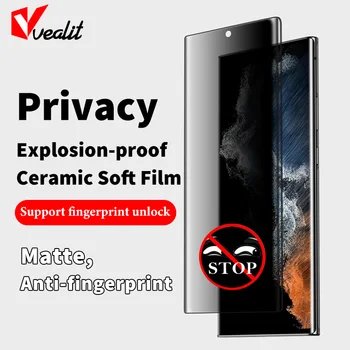 3D Privacy Screen Protector for Samsung S21 S22 S20 Ultra Matte Keramikos Minkšta Plėvelė Galaxy Note 20 10 9 S10 S9 Plus Anti Spy Filmas