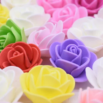 50pcs Mini Dirbtinių Gėlių PE Putos, Rožių Žiedų Galvos Vestuvių Namų Vainikai Prekių Meškiukas Foamiran Apdailos Netikrą Gėlių