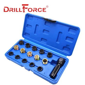 Drillforce 16PCS žvakės Sriegio Remonto Įrankių Rinkinys M14x1.25 Rethreading Bakstelėkite Nustatyti su Nešiojamų Atveju