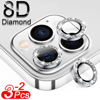 Kameros Lęšis Protector, iPhone 13 12 11 Pro Max Mini Metalo Žiedas Objektyvo Stiklo iPhone 13 Pro Max Diamond Blizgučiai Apsaugos