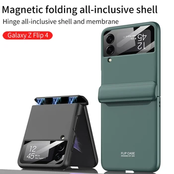Magnetinis Dangtis Apsauginis Telefono dėklas Samsung Z Flip3 Flip4 Atveju Prabanga atsparus smūgiams Shell 