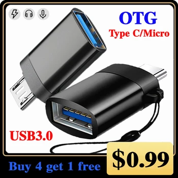 Naujos USB 3.0 C Tipo LED OTG Adapteris su USB C USB-A-Micro-USB 