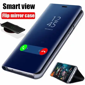 Smart Veidrodis Apversti Telefoną Atveju Xiaomi Mi 12 11 10 9 Lite SE POCO M3 X3 F3 Už Redmi Pastaba 11 10 K40 K20 Pro Odos Stovo Dangtelis