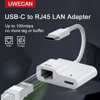 USB Tipo C iki RJ45 Ethernet Lan Adapteris/Kabelinė Laidas iPad USB C OTG 3.5 mm Aux Audio Adapteris/Card Reader/Jungtis Paramos PD 60W