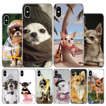 Čihuahua Šuniukas Teacup Šunys Padengti Telefono dėklas Skirtas Apple iPhone 11 12 13 14 Pro 7 XR X XS Max 6 6S 8 Plus + Mini 5 SE Spausdinti Minkštas