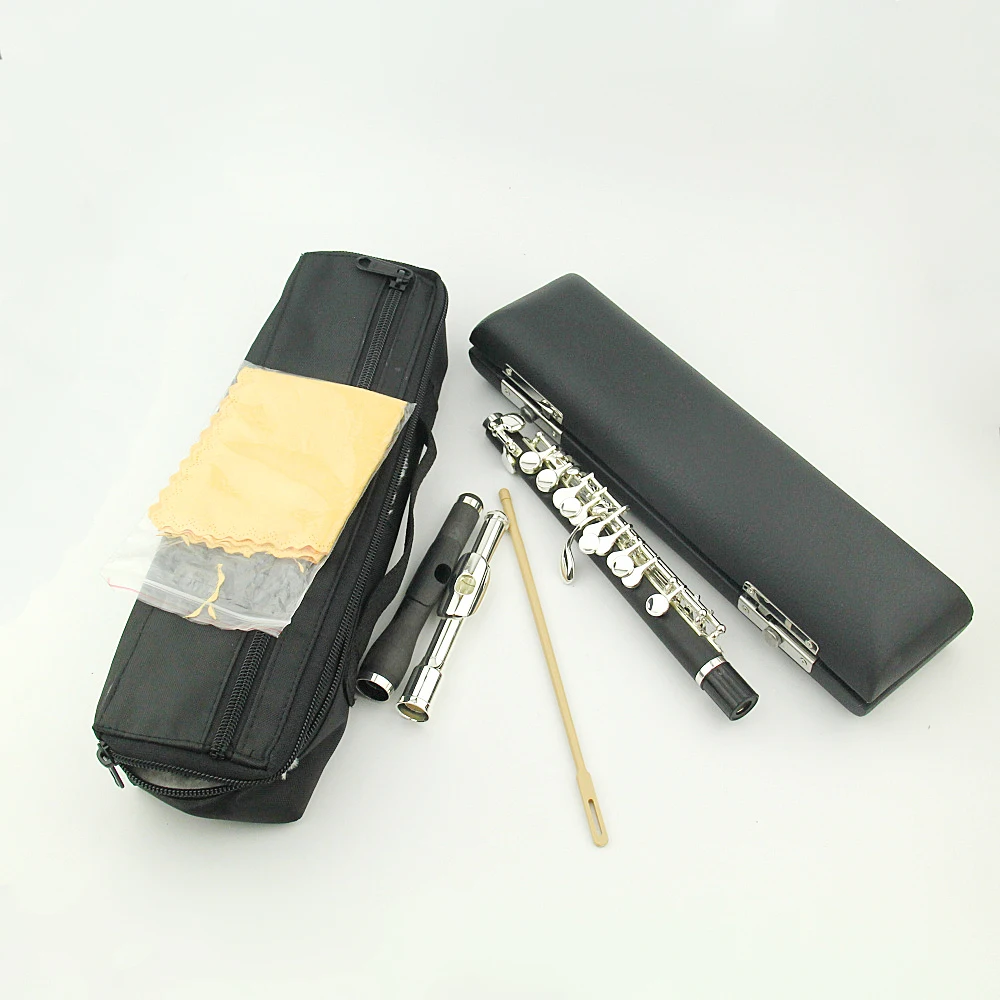 Piccolo fleita PICCOLO Su c klavišas sidabro padengtą Priemonė priežiūra 2 kandiklį composite woodpipe įstaiga 5