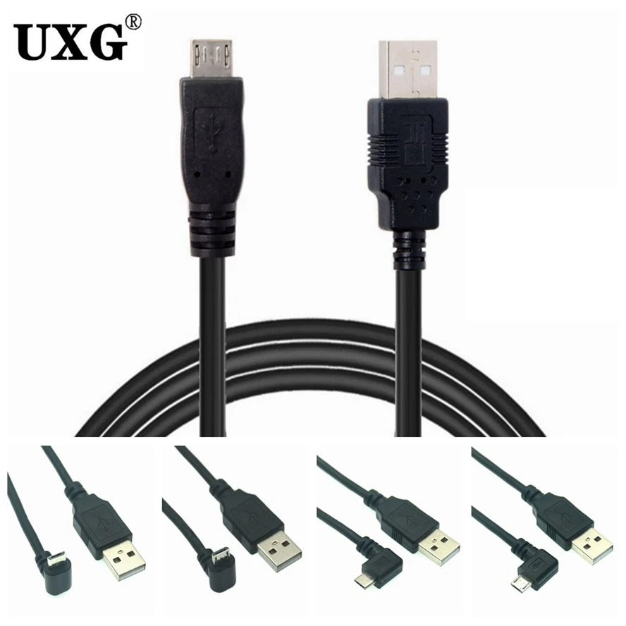 USB 2.0 Male Micro USB B Tipo 90 Laipsnių Up & Down & Kairėje ir Dešinėje Kampu Vyras Duomenų Kabelis 0,25 m/0,5 m/1m/1,5 m 0