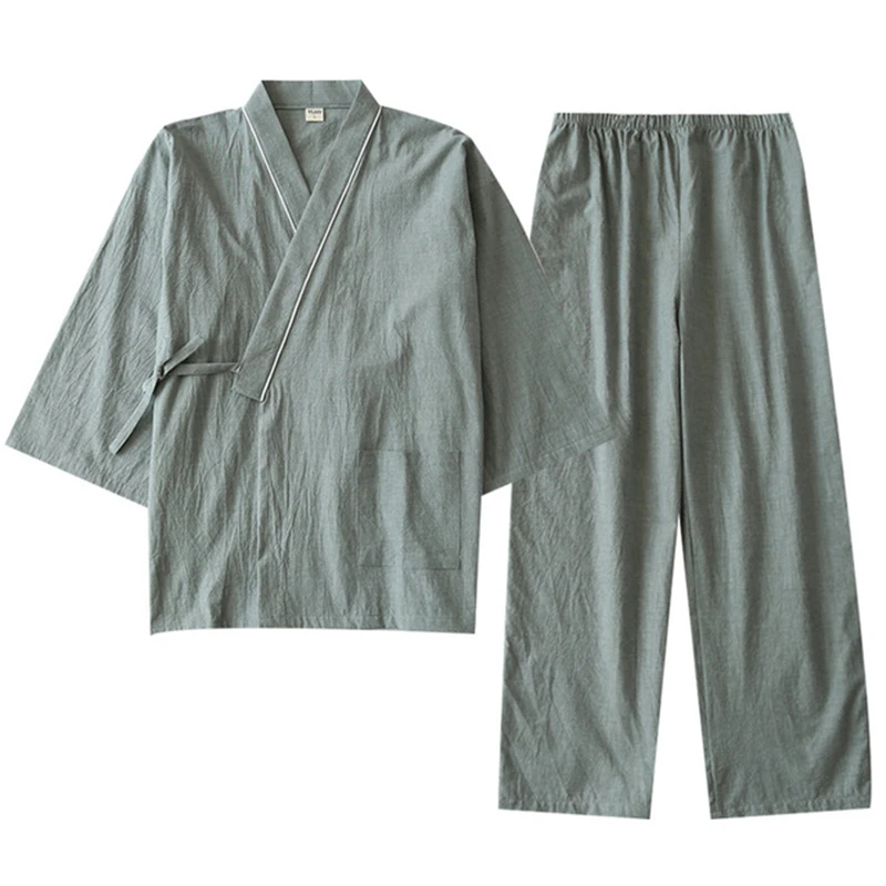 Japoniško stiliaus pižamą kimono pižama vyrams pavasarį ir rudenį medvilnės marlės, virtos kimono skraiste namų paslauga kostiumas vyrams drabužius 2