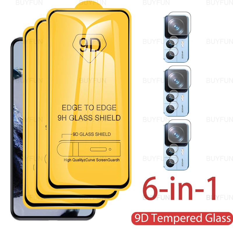 9D Apsauginis Stiklas Xiaomi 12T Pro 12TPro 6.67 colių 6in1 Ekrano Apsaugos Xiaomi Mi 12T Mi12T Pro Šarvuotos Plėvelės Dangtis 0