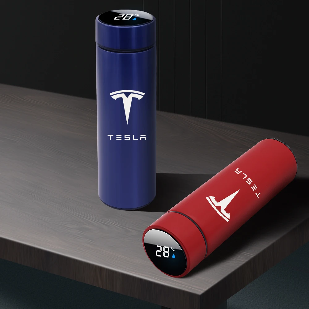 500ML Siųsti Draugais Smart Nerūdijančio Plieno Termosas Puodelis Temperatūros Ekranas Termosas Kelionės Puodelis Tesla Modelis 3 Modelis XSY 1