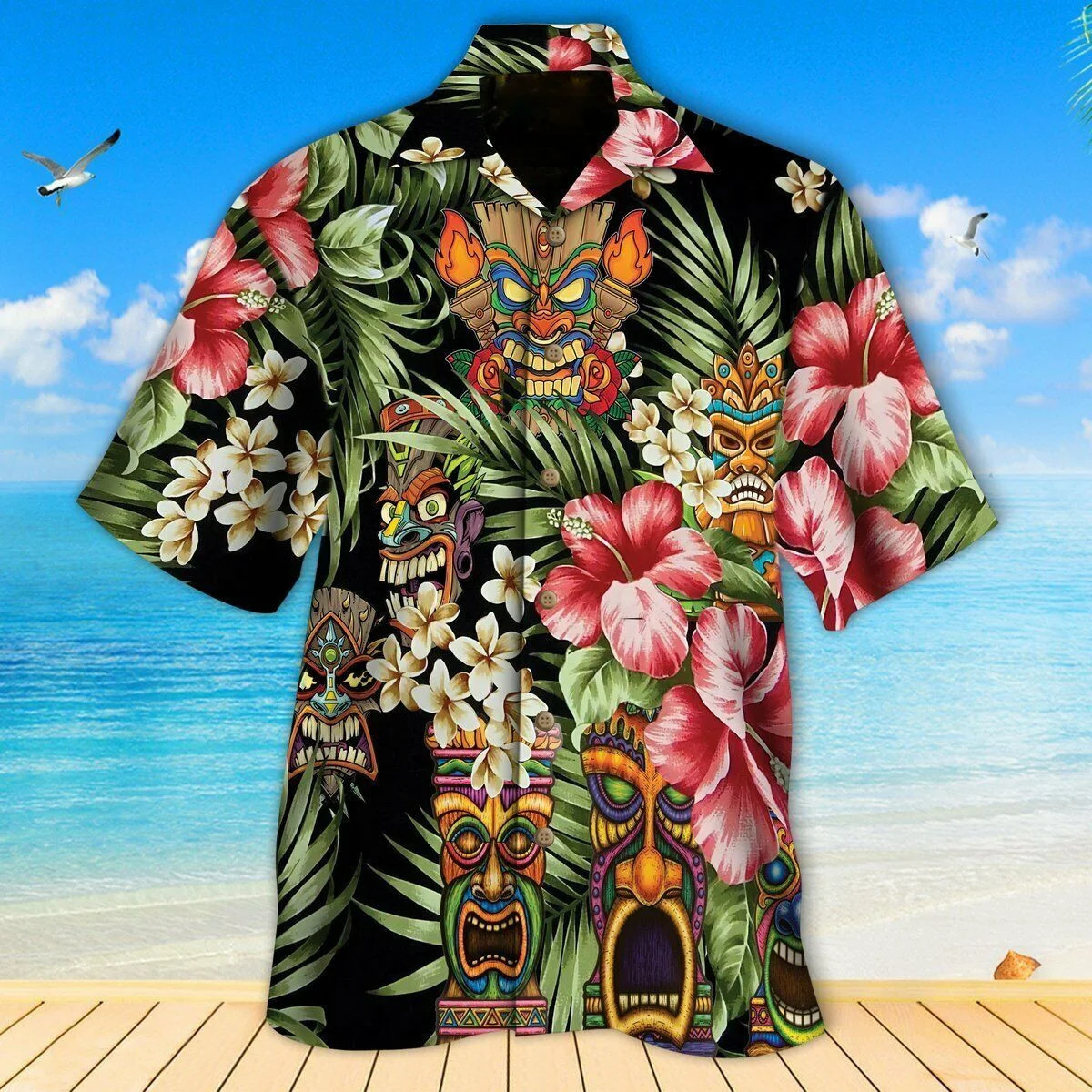 2022 Goblin Majų Totem Vyrų Havajų Marškinėliai Vasaros trumpomis Rankovėmis Retro vyriški Marškinėliai Atsitiktinis Mados Streetwear 3d Kaukolė Marškinėliai 2